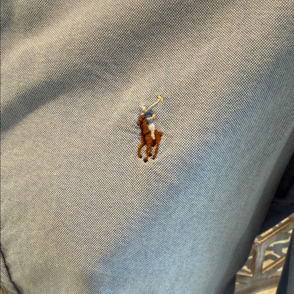 Ralph Lauren Bsr Blue Cotton Oxford Shirt Size M Custom Fit - Picture 7 of 12